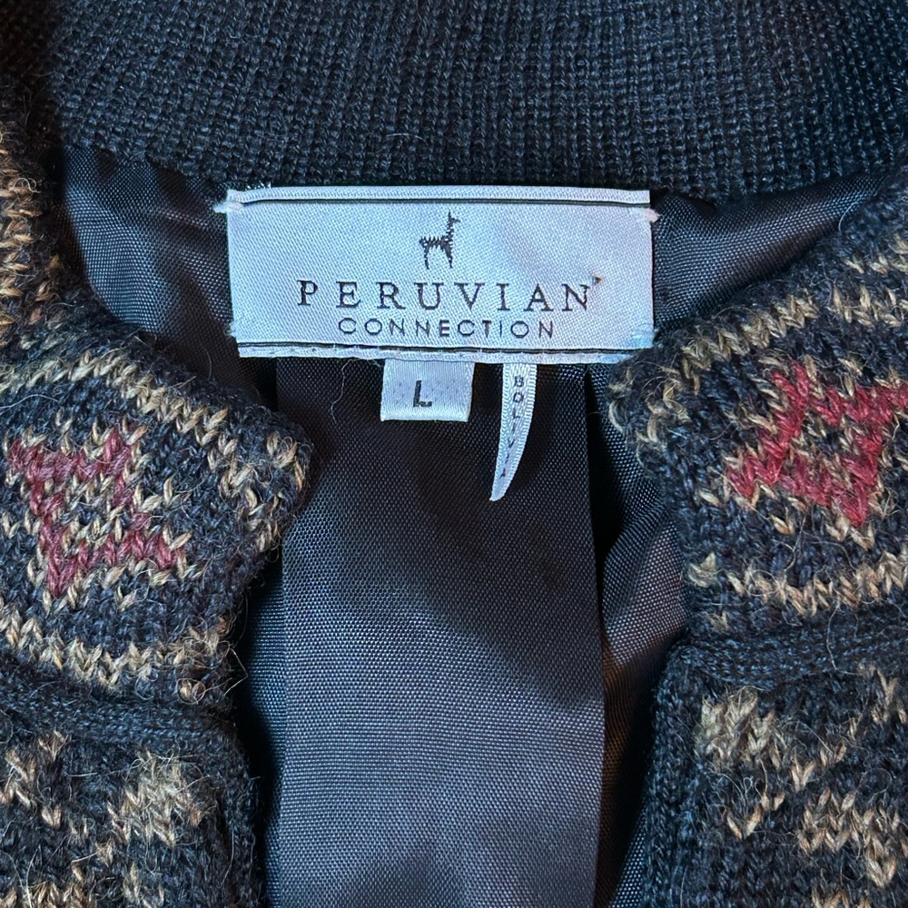 Peruvian Connection Lined Sweater Jacket Size:L C… - image 4